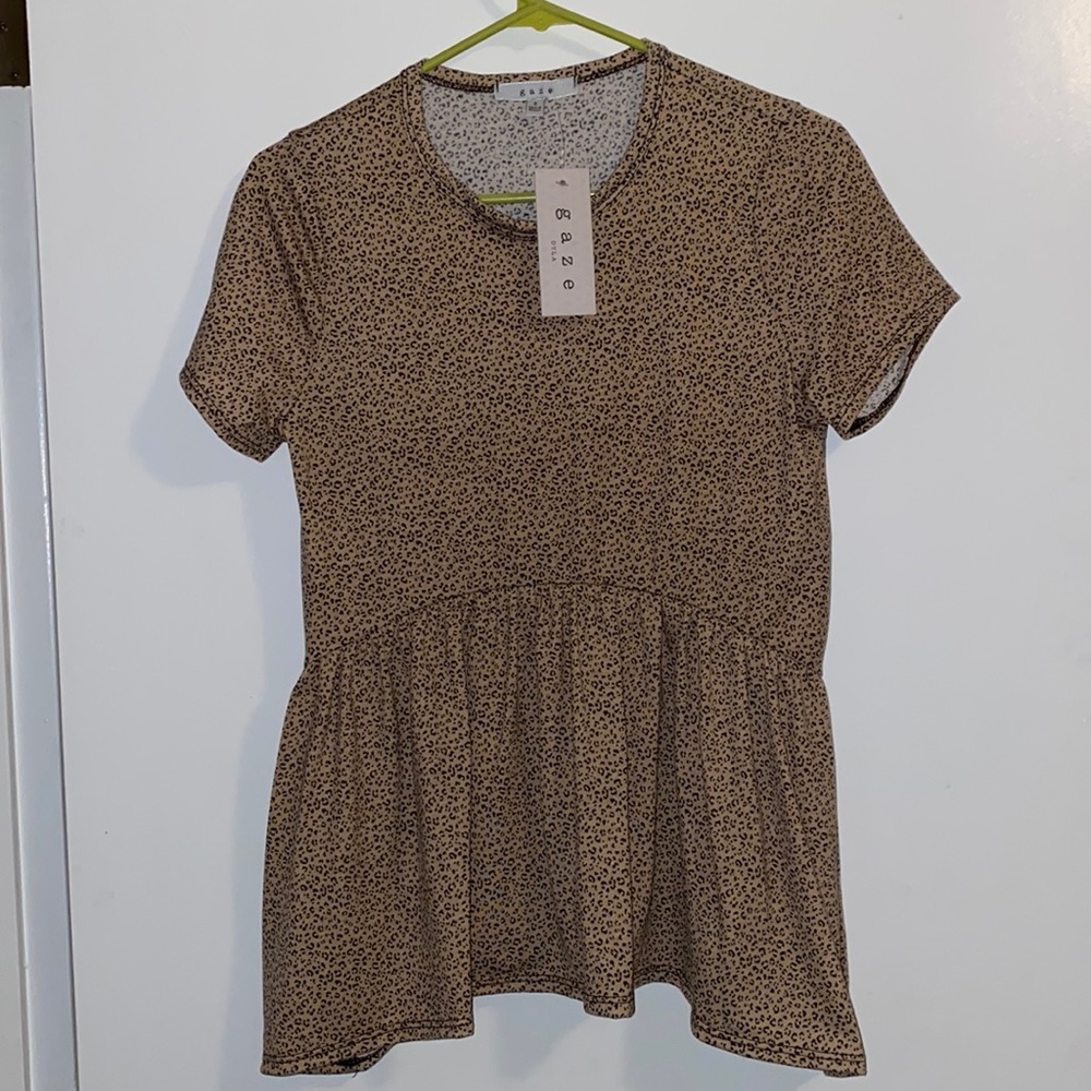 Gaze cheetah print short sleeve top. Size small